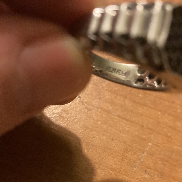 Black sapphire mens ring by EFFY set in sterling silver sz 10 - Picture 4 of 5